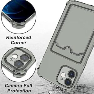 Xiaomi Redmi Note 10 4g Ile Uyumlu Transparent Pulisic Kartlıklı Darbe Emici Shock-Absorbing Kartvizit Bölmeli Transparent Görünümlü Card Case Antişok Kılıf, Şeffaf