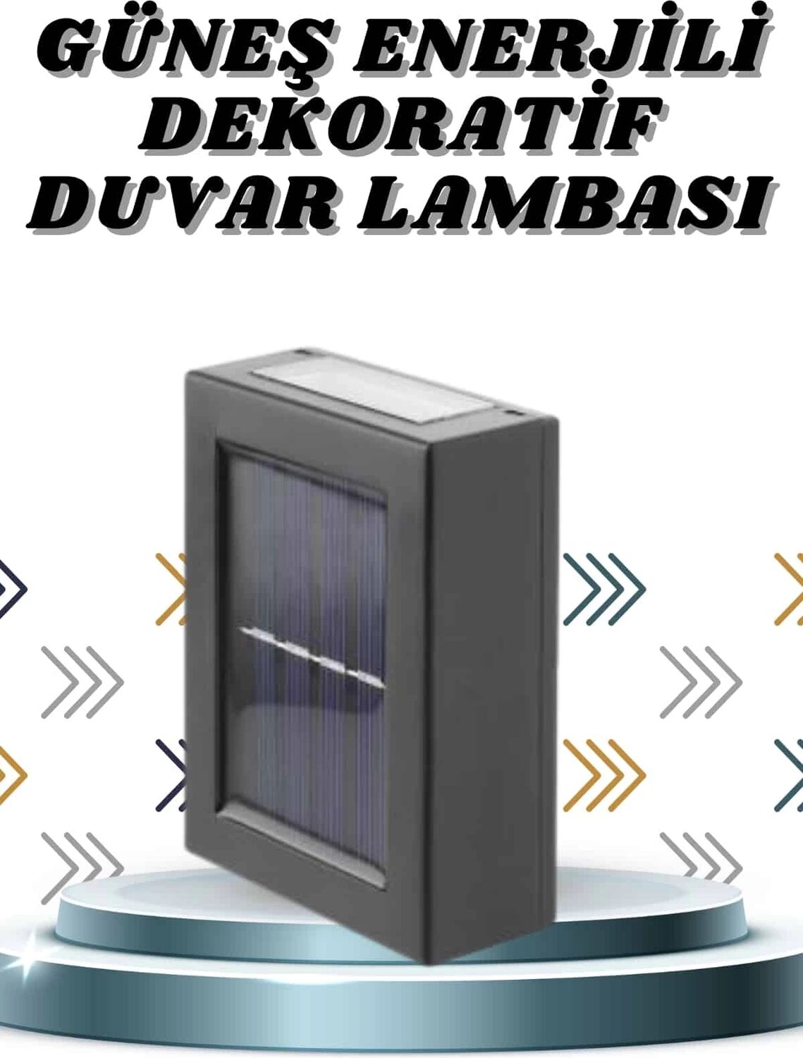 Solar Lamba Dekoratif Aplik Su Geçirmez LED Işıklı Duvar Lambası