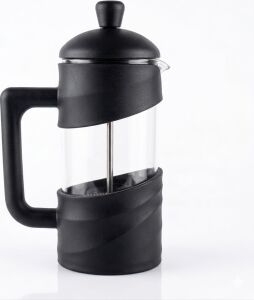 Kanji 350 ml Cam French Press – Isıya Dayanıklı Cam, Paslanmaz Çelik Filtreli, Siyah Renkli Kahve ve Bitki Çayı Demliği