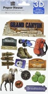 Paper House Productions Unbekannt Kağıt Kağıt 3 Boyutlu Çıkartmalar-Grand Canyon, Diğer, Çok Renkli