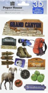 Paper House Productions Unbekannt Kağıt Kağıt 3 Boyutlu Çıkartmalar-Grand Canyon, Diğer, Çok Renkli