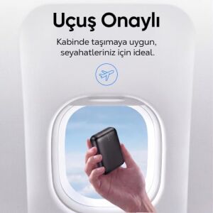 10000MAH 22.5W Usb-A + Usb-C Powerbank Taşınabilir Hızlı Şarj Cihazı Siyah