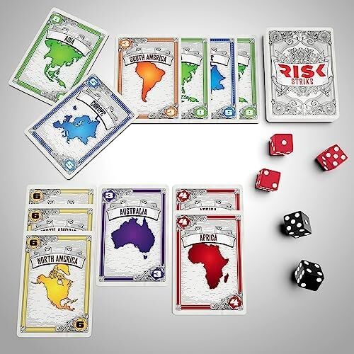 Risk Strike And Game, -Playing Strategy Card Game For 2-5 Players, 20 Min. Average, Games, Party Games - Ingilizce Versiyon