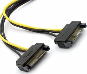 4327 2x Sata To 8 Pin (6+2) Pci-E Express Güç Molex Power Kablosu Çevirici Dönüştürücü