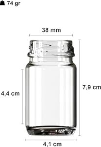 Afracam 67 ml Şeffaf Shot Kavanoz 67 cc Konserve Metal Siyah Kapaklı Cam Kavanoz 6 Adet