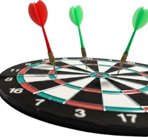 15 Inç Büyük Boy Dart Tahtası Ev Oyun Seti 4 Adet Metal Uç Oklu