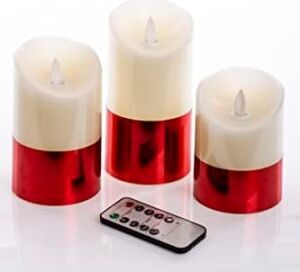 3lü Kumandalı Kırmızı Ledli Mum Set 20