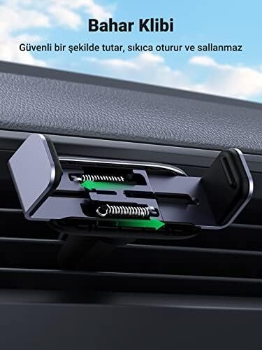 Araç Telefonu Tutucu Döndürme Alüminyum Kol ile Uyumlu Galaxy (Siyah)