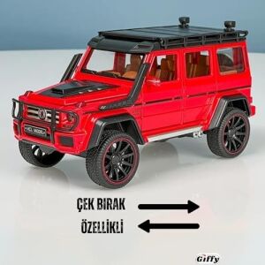 Mercedes G Seri Arazi Aracı Die Cast Model Kutulu Buhar Atan Çek Bırak Full Fonksiyon Kapıları Açılan 1:22 Ölçek Model Araba Kutulu Koleksiyonluk Ürün (Kırmızı)