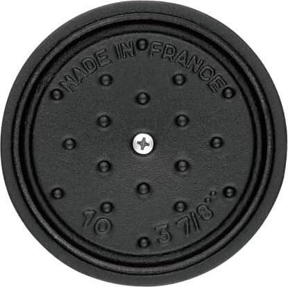 40500-101-0 Mini Güveç, Yuvarlak Kapaklı 10 Cm, 0,25 L, Indüksiyona Uygun, Mat Siyah Emaye Kap Içi, Siyah