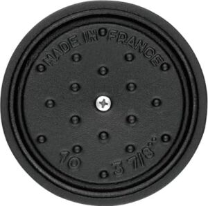 40500-101-0 Mini Güveç, Yuvarlak Kapaklı 10 Cm, 0,25 L, Indüksiyona Uygun, Mat Siyah Emaye Kap Içi, Siyah