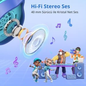 Earfun S1 Kablolu Kulaküstü Çocuk Kulaklık - Ayarlanabilir Kafa Bandı - Okul/seyahat/erkek/kız Çocuklar/bilgisayar/tablet Için Taşınabilir - Mavi (Earfun Türkiye Garantili)