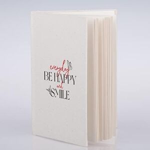 Everyday Be Happy And Smile Tasarımlı Kanvas Defter - 14 x 20 cm - 200 Sayfa