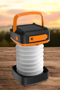 Güneş Enerjili LED Lamba Kamp Lambası Katlanabilir Lamba USB Şarjlı