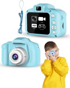Mavi Kompakt Hd Dijital Kamera Video ve Fotoğraf Kayıt Özellikli Taşınabilir Model