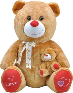 Peluş Oyuncak Ayı Yavrulu Kahverengi 95 cm Oturan 3 Yaş ve Üzeri Çocuklar Için Kategorisi
