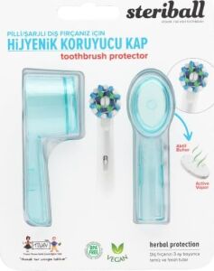 Şarjlı Pilli Diş Fırçaları Için Hijyenik Diş Fırçası Koruma Kabı-2'li Açık Siyah x 2