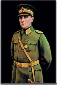 Zc Bayrak Siyah Atatürk Üniformalı Portre Raşel Dijital Baskı Bayrak 100 x 150 cm