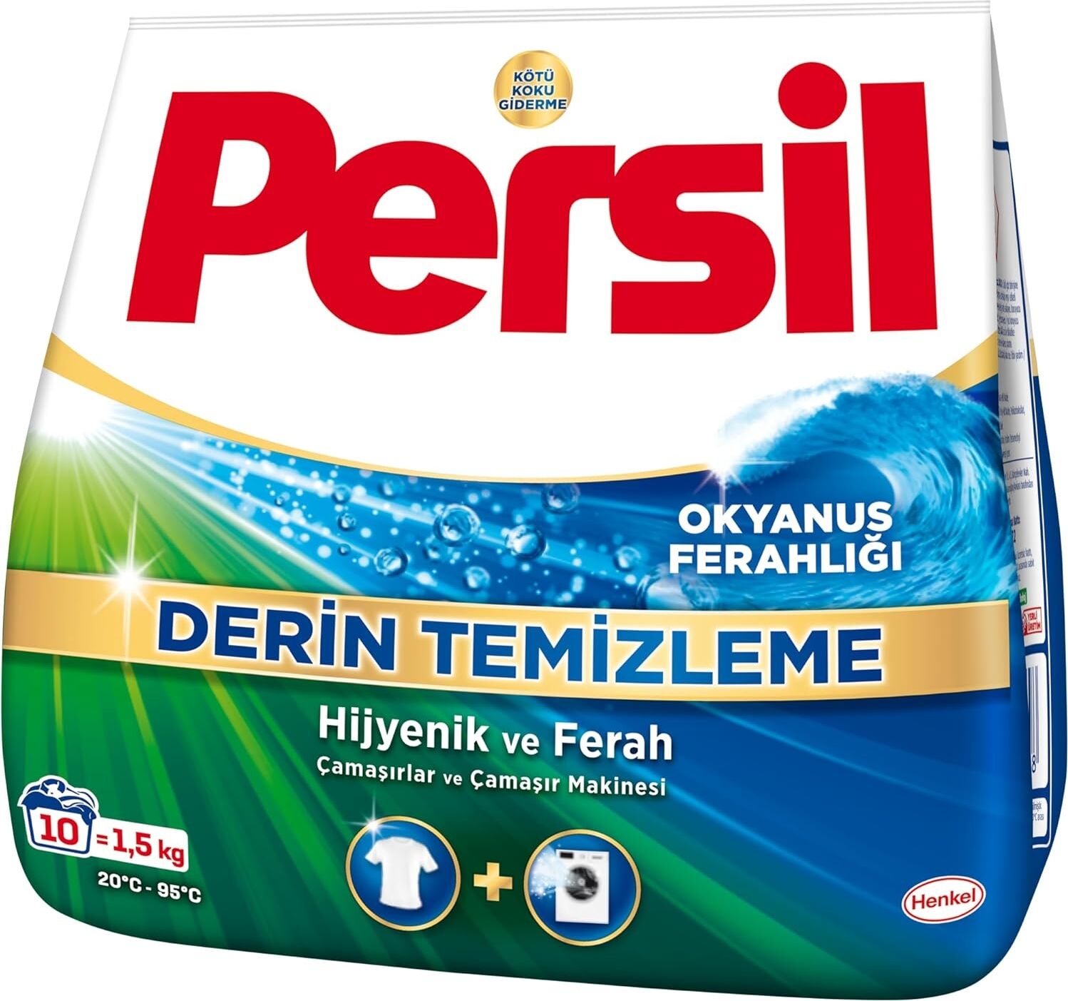 Okyanus Ferahlığı Derin Temizleme 1, 5 kg Toz Çamaşır Deterjanı Hijyenik ve Ferah
