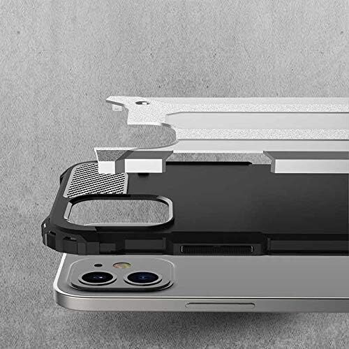 Apple iPhone 12 ile Uyumlu Kılıf Çift Katman Koruyucu Crash Military Tank Kılıf - Siyah