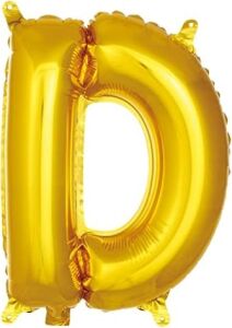 D Harfi 16 Inç Gold Renk Folyo Balon 36 cm (Altın)