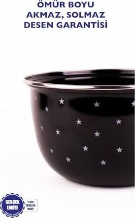 Star Emaye Yıldız Desenli Karıştırma Kabı 24CM - 4lt (Ocakta-Fırında Kullanılabilir)
