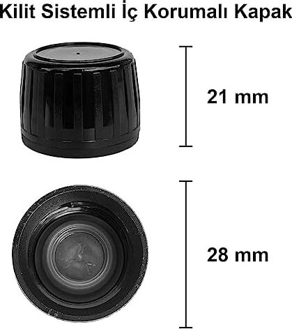 Amber Ecza Şişesi, 300 Ml, Kahverengi Cam, Plastik Contalı Kilit Kapak, Hava ve Sıvı Sızdırmaz, 28MM Ağız Çaplı, Parfüm Demlemek Için Uygun, 20 Adet (300 Ml, Siyah Kapak)