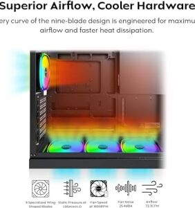 AX120 Pro Argb Pwm 120MM Fan 3'lü Paket, Üst Düzey, 360° Argb Aydınlatma, Tüfek Tipi Yatak, Sessiz Düşük Gürültü, 600–1600 Rpm, Fan Göbeği Dahil, Siyah Renk
