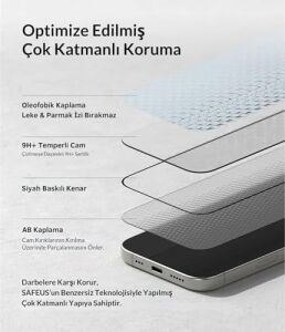 Tam Kaplayan Parmak Izi Bırakmayan Safir Ekran Koruyucu Cam, iPhone 17 Pro Ile Uyumlu