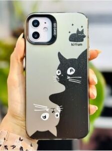 Iphone 11 ile Uyumlu (12 Görünümlü) Köşeli Parmak Izi Bırakmaz Baskılı Metalik Electro Silikon Kılıf