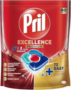 Excellence 5'i 1 Arada Bulaşık Makinesi Deterjanı, 60 Kapsül