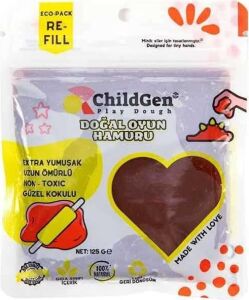 Doğal Oyun Hamuru - Kahverengi -Vakumlu Kartuş Paket - (Ecopack-Refill)