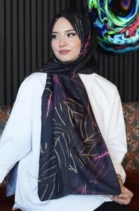 Çizgili Desen Pembe Soft Pamuk Şal Çok Renkli6