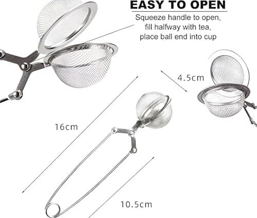 Aputue Çay Süzgeci, 2 Adet Paslanmaz Çelik Uzun Saplı Çay Demleme Filtresi, 2 Renk Seçeneği, Ince Delikli Yeniden Kullanılabilir Çay Topu Filtre, Loose Tea Için Mükemmel Çay Demleme Aracı