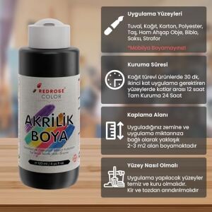 Siyah Akrilik Boya 120ML
