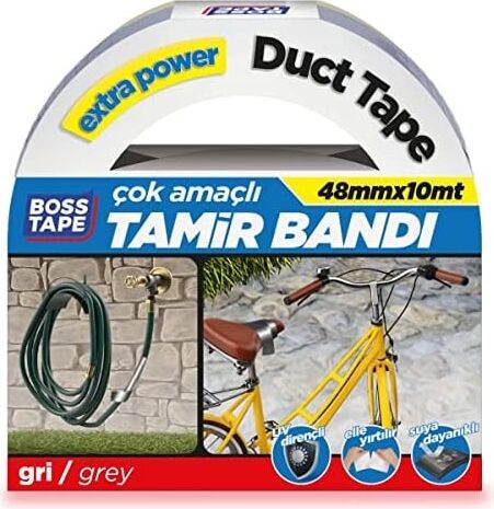 Tape Kanal Tamir Bandi, 10 Metre Uzunluk x 48 mm Kalinlik, Gri