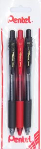 Energel 0.7 mm Likit Roller Kalem 2xsiyah/1xkırmızı 3'lü Set