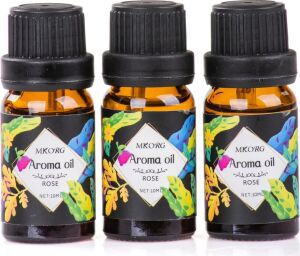 3’lü Esansiyel Uçucu Yağ 3X10ML Rose Gül Kokulu Buhurdanlık Yağı Set, Difüzör, Banyo ve Oda Kokusu