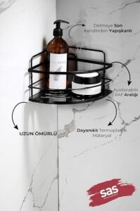 Yapışkanlı Ömür Boyu Paslanmaz Kristal Ayarlanabilir Raf Banyo Düzenleyici Şampuanlık Lk-01 Ss