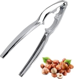 Paslanmaz Çelik Metal Ceviz Kıracağı – Ergonomik Saplı Dayanıklı Fındık ve Badem Kırma Aparatı (15 Cm)