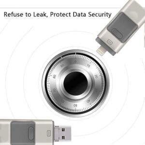 Flash Bellek, 128GB USB Hafıza Sürücüsü, Harici Genişletilebilir USB Bellek Çubuğu, Cep Telefonu ve Bilgisayarlar ile Uyumlu 3'ü 1 Arada Hafıza Depolama Sürücüsü (Gümüş)