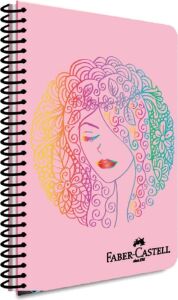 Yüz Desenli Spiralli Defter, A4, 100 Yaprak, 70G Kağıt, Çizgili, Dayanıklı Kapak, Kolay Açılan Spiral Cilt, Asorti Renkler