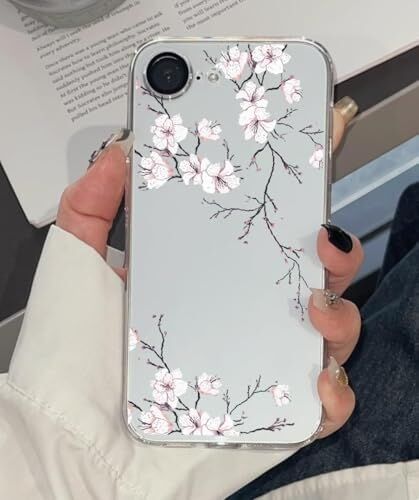 IPhone 16E ile Uyumlu SFF01 Şeffaf Desenli Telefon Kılıfı - Ince, Esnek, Darbe Önleyici Koruma, Şık ve Hafif Tasarım (Kirazçiçeği)
