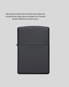 Metal Gövdeli Tasarım Çakmak Mat Yüzeyli ve Ergonomik Tutma Özellikli