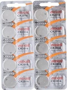 Maxell 10 Adet CR2016 Pil (Lityum Düğme Pil 3V Pil 2 x 5'li Paket Düğme Pil)