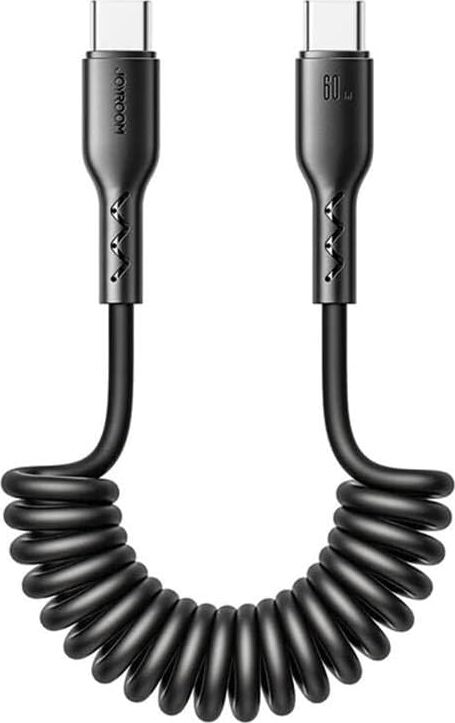 SA38-CC3 Easy-Travel Serisi 60 W Sarmal Tip-C - C Tipi Hızlı Şarj Veri Kablosu, 1,5 Metre Uzunluk, Siyah