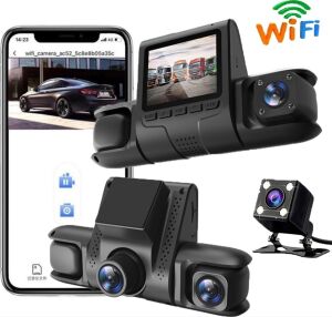Wi-Fi Bağlantılı 1080P Hd 4 Kameralı Araç Içi Kayıt Sistemi, 2.4 Inç Ekran ve Gece Görüş Özellikli