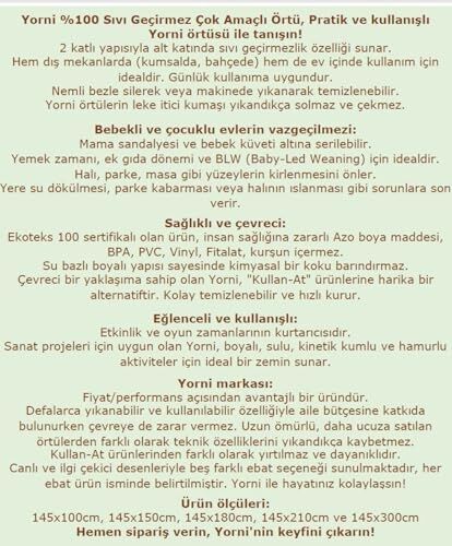 Yorni Su Geçirmez Yer/masa Örtüsü, Aktivite, Yemek ve Oyun Için, Doğa Dostu ve Çevreci, Çok Amaçlı Kullanım, Zoo Desenli, 150X150CM