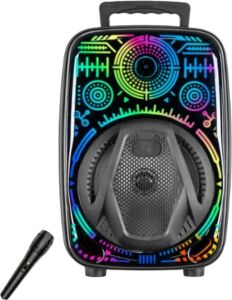 Taşınabilir Bluetooth Speaker Mikrofonlu Rgb Işıklı Karaoke Ses Sistemi