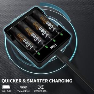 I-Gen G429 4'lü Pil Şarj Aleti + 4 Adet Aa Pro 2950 Mah Şarjlı Kalem Pilli Set